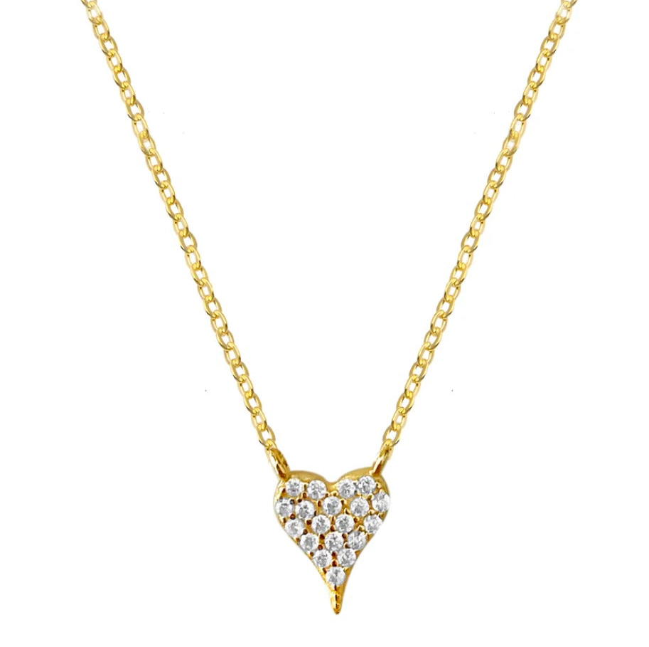 Micro Pave Heart Necklace