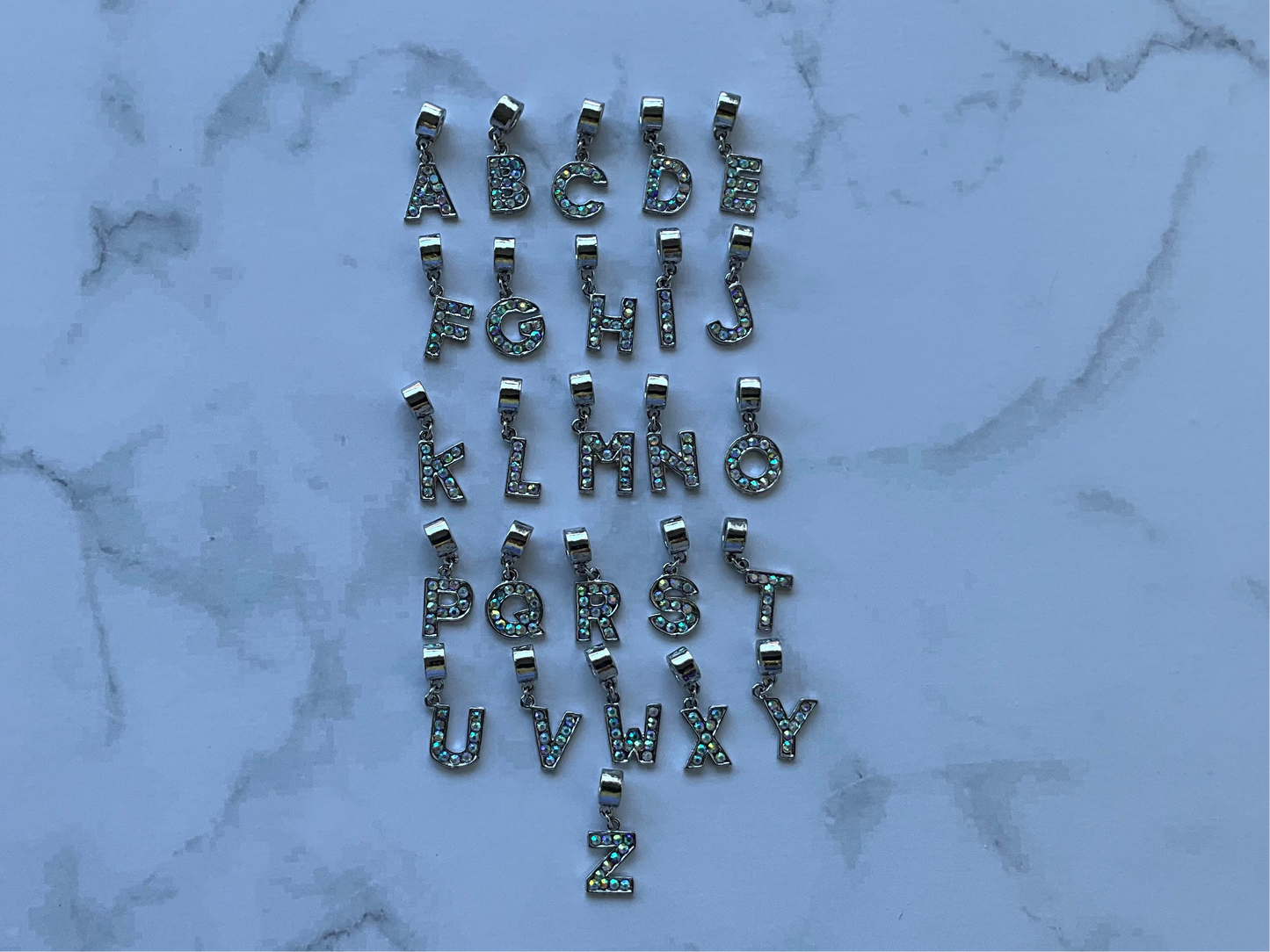 Unicorn Crystal Alphabet Charms