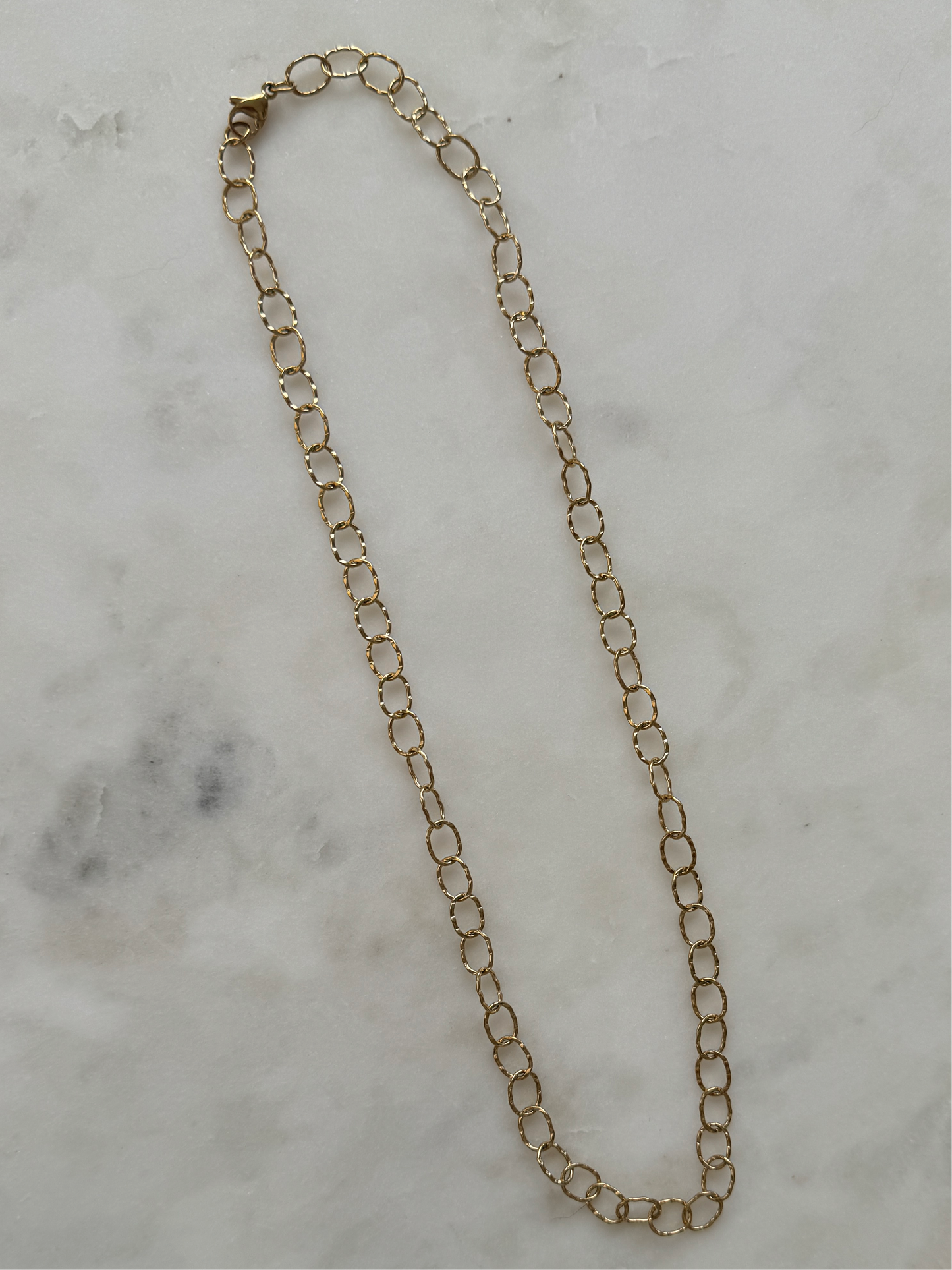 Thin Textured Link Chain