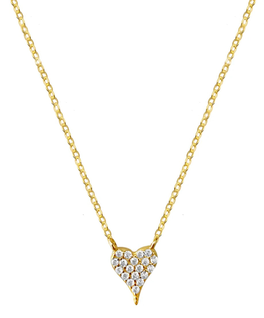 Micro Pave Heart Necklace