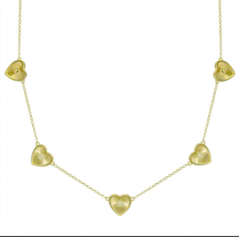 One Love Fluted Heart Necklace