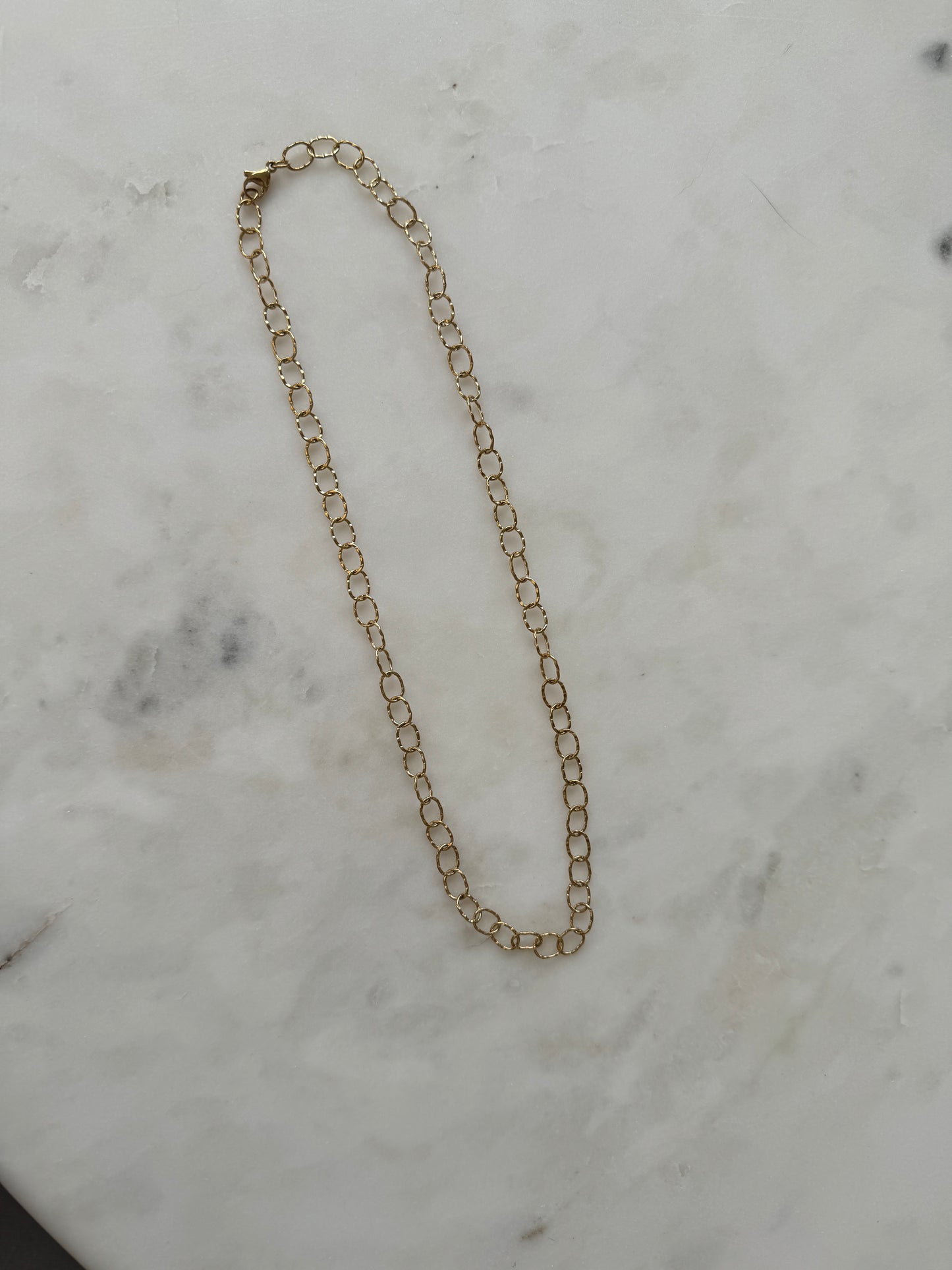 Thin Textured Link Chain