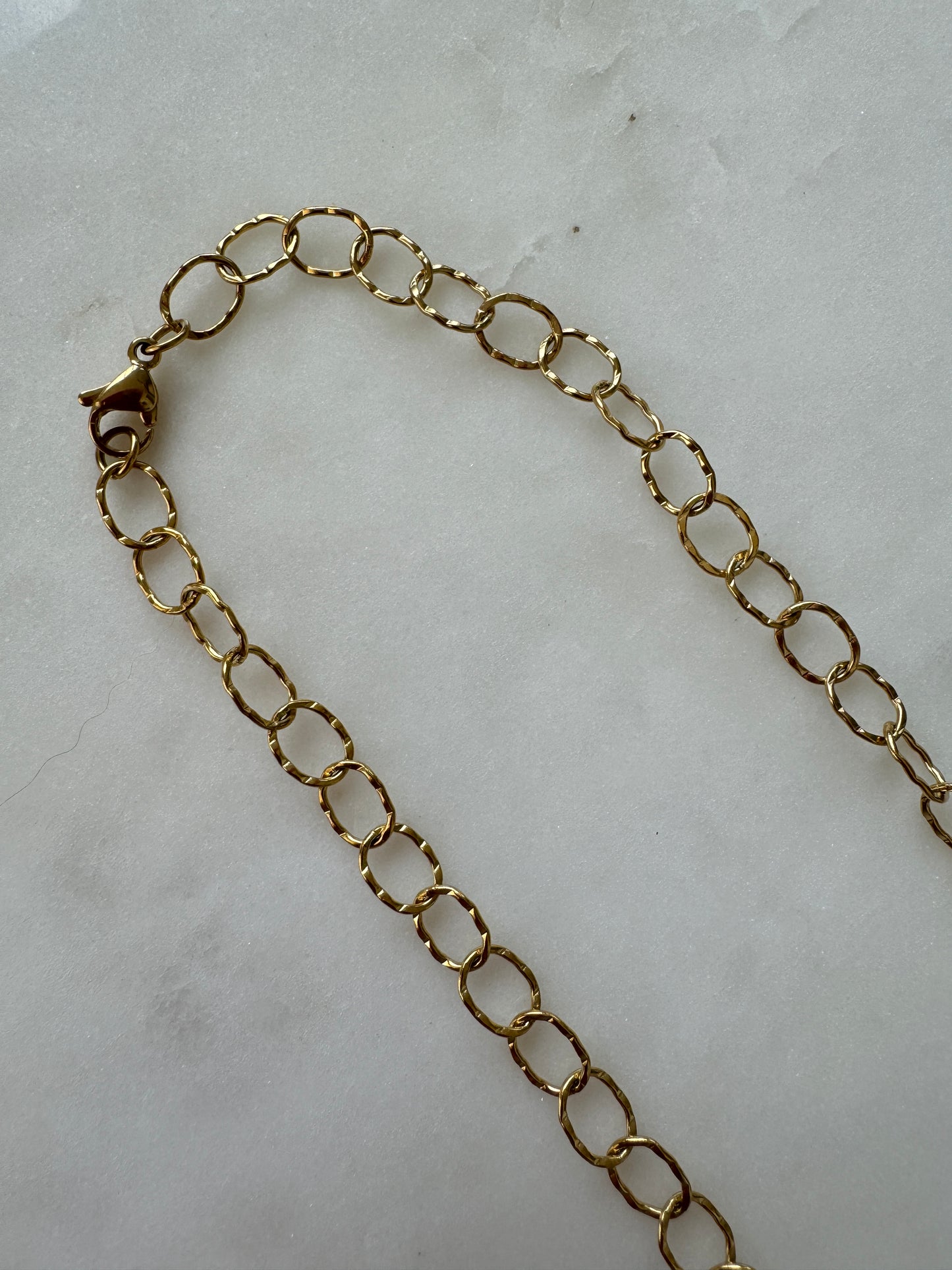 Thin Textured Link Chain