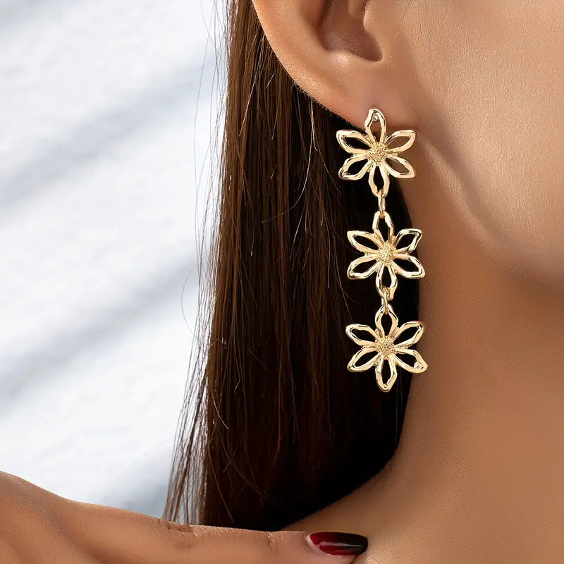 Hammered Flower Earrings