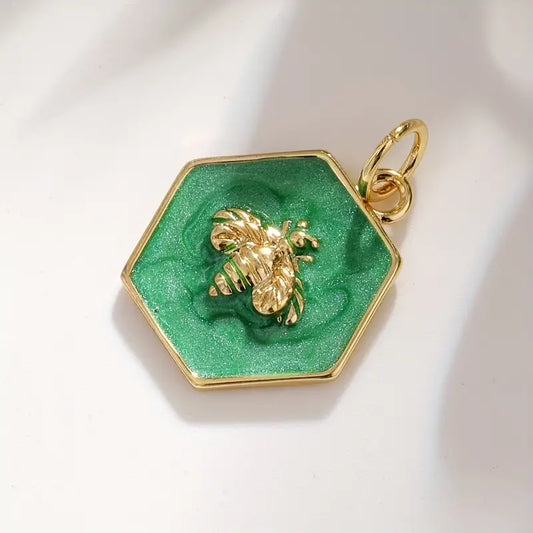 Green Enamel Bee